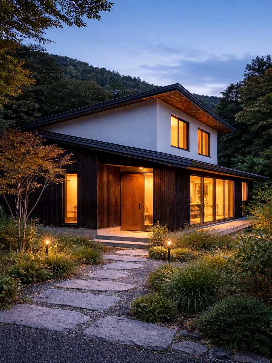 M様邸 — 焼杉と漆喰の家